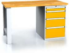 Pracovní stůl alcera PROFI - deska - noha - kontejner 880 x 1500 x 700